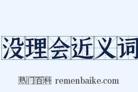 没理会近义词是什么意思的图片